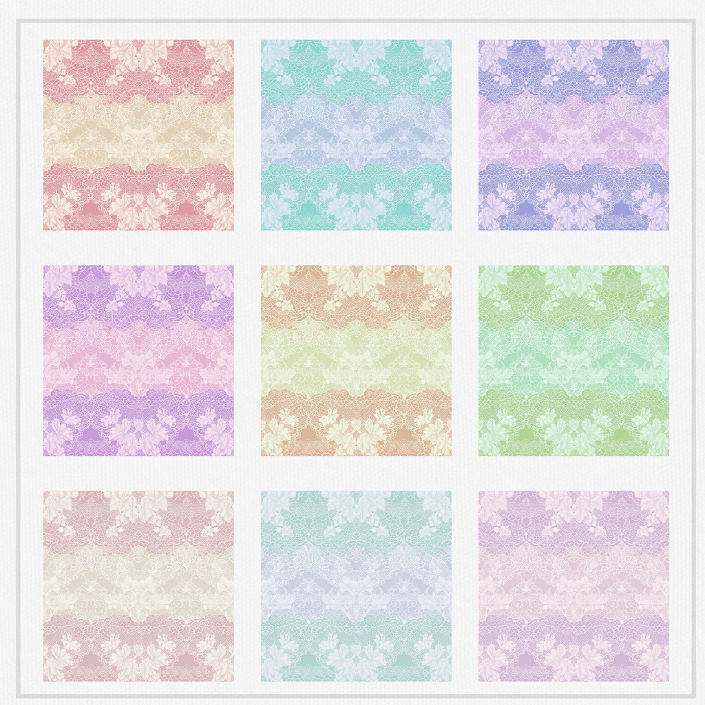 04_レーステクスチャ背景素材|12色セット・デジタル&印刷対応