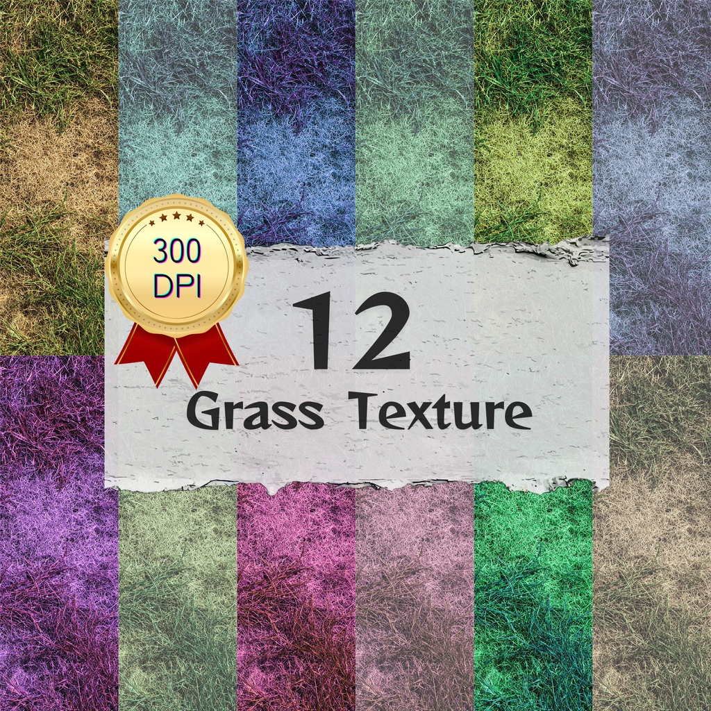 03_芝生テクスチャ背景素材｜12色セット・デジタル＆印刷対応