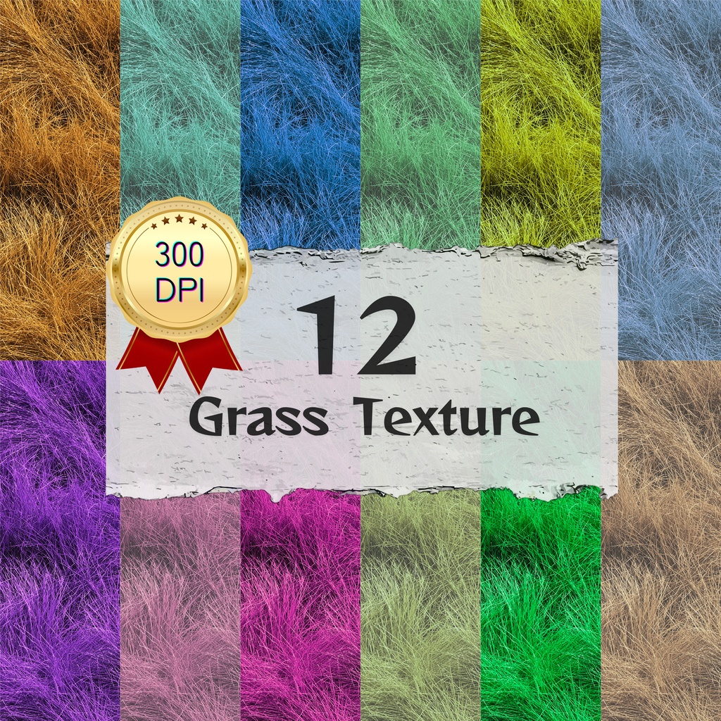 04_芝生テクスチャ背景素材｜12色セット・デジタル＆印刷対応