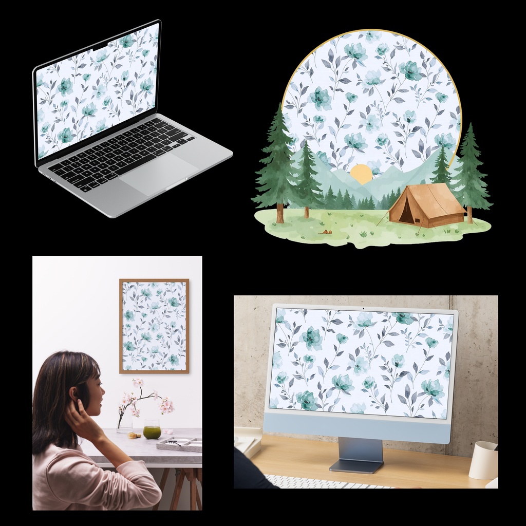 02_フラワーパターンテクスチャ背景素材|デジタル&印刷対応