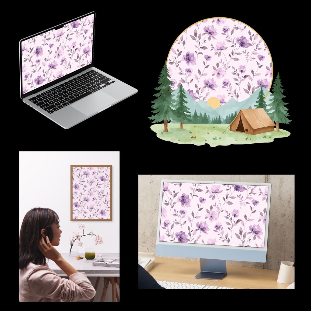 04_フラワーパターンテクスチャ背景素材|デジタル&印刷対応