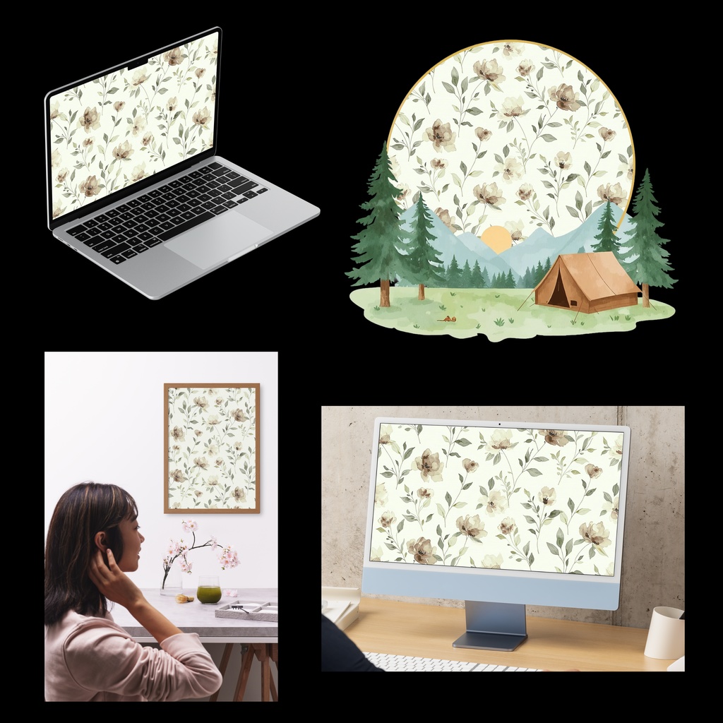 05_フラワーパターンテクスチャ背景素材|デジタル&印刷対応