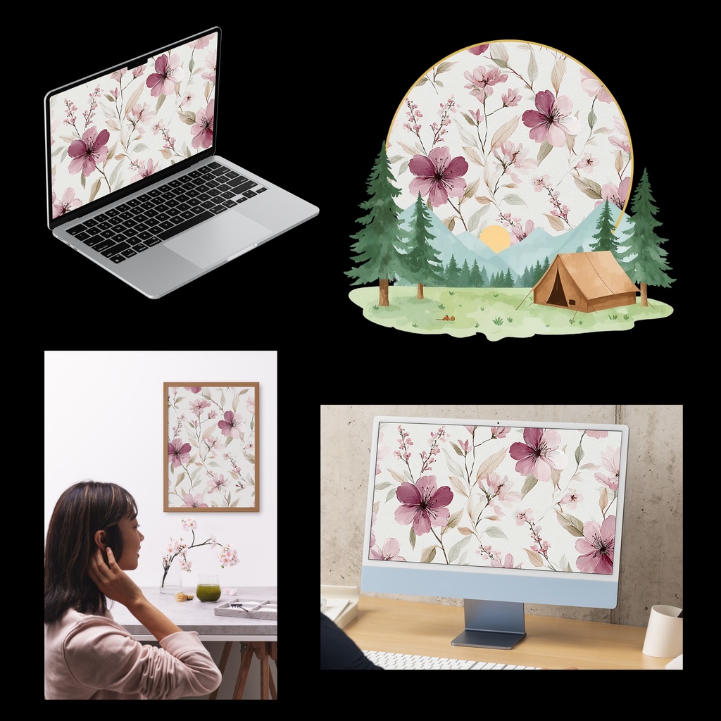 01_フラワーパターンテクスチャ背景素材|デジタル&印刷対応