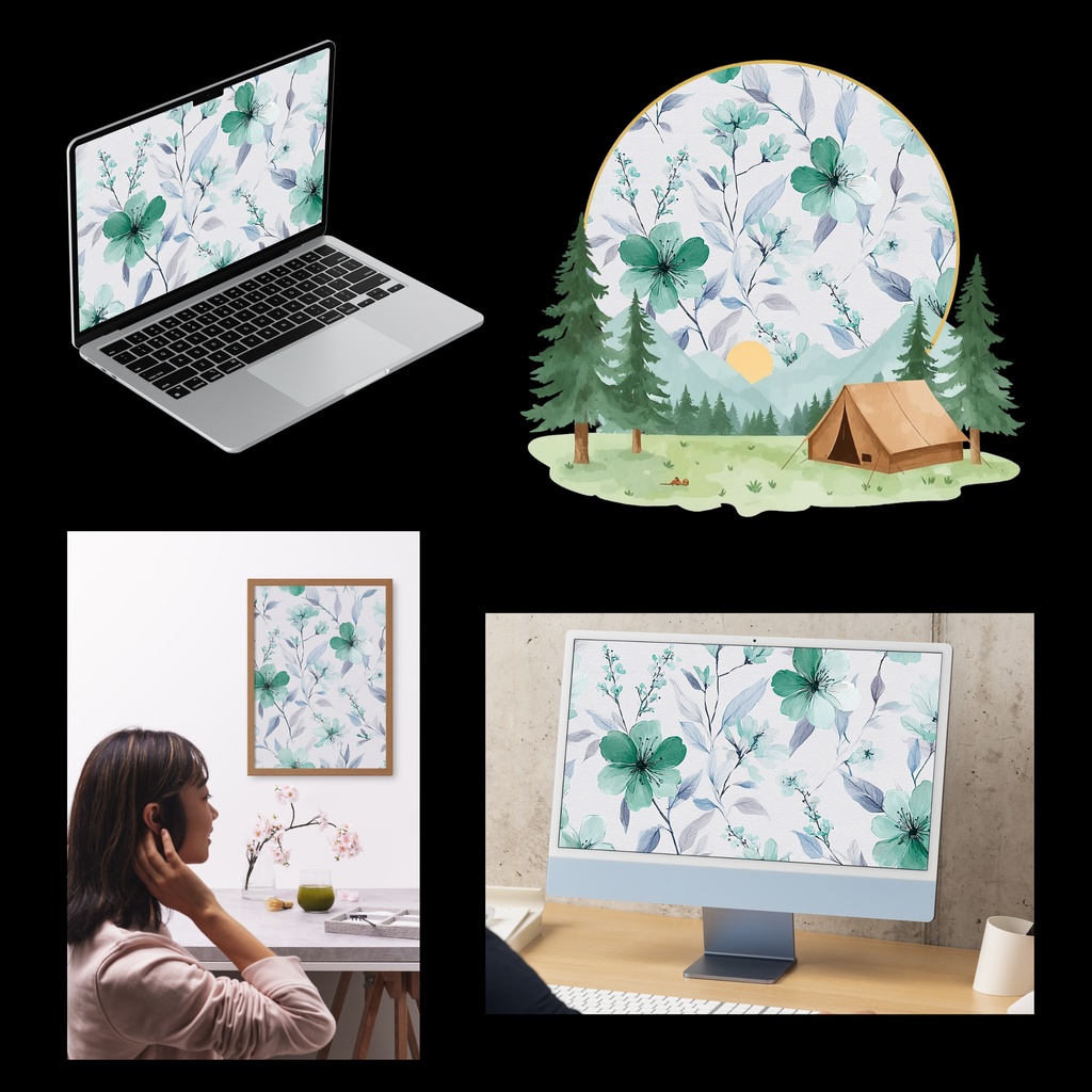 02_フラワーパターンテクスチャ背景素材|デジタル&印刷対応