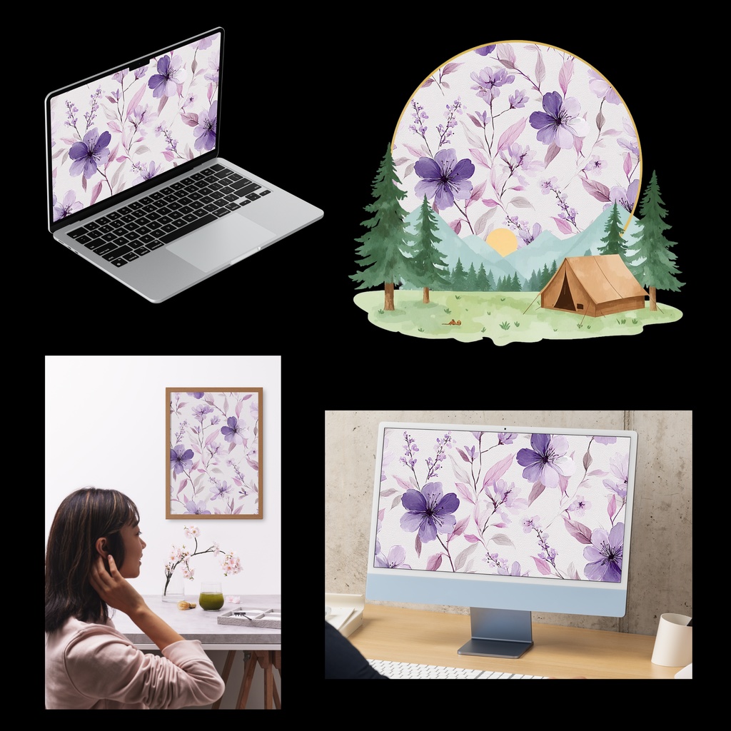 04_フラワーパターンテクスチャ背景素材|デジタル&印刷対応