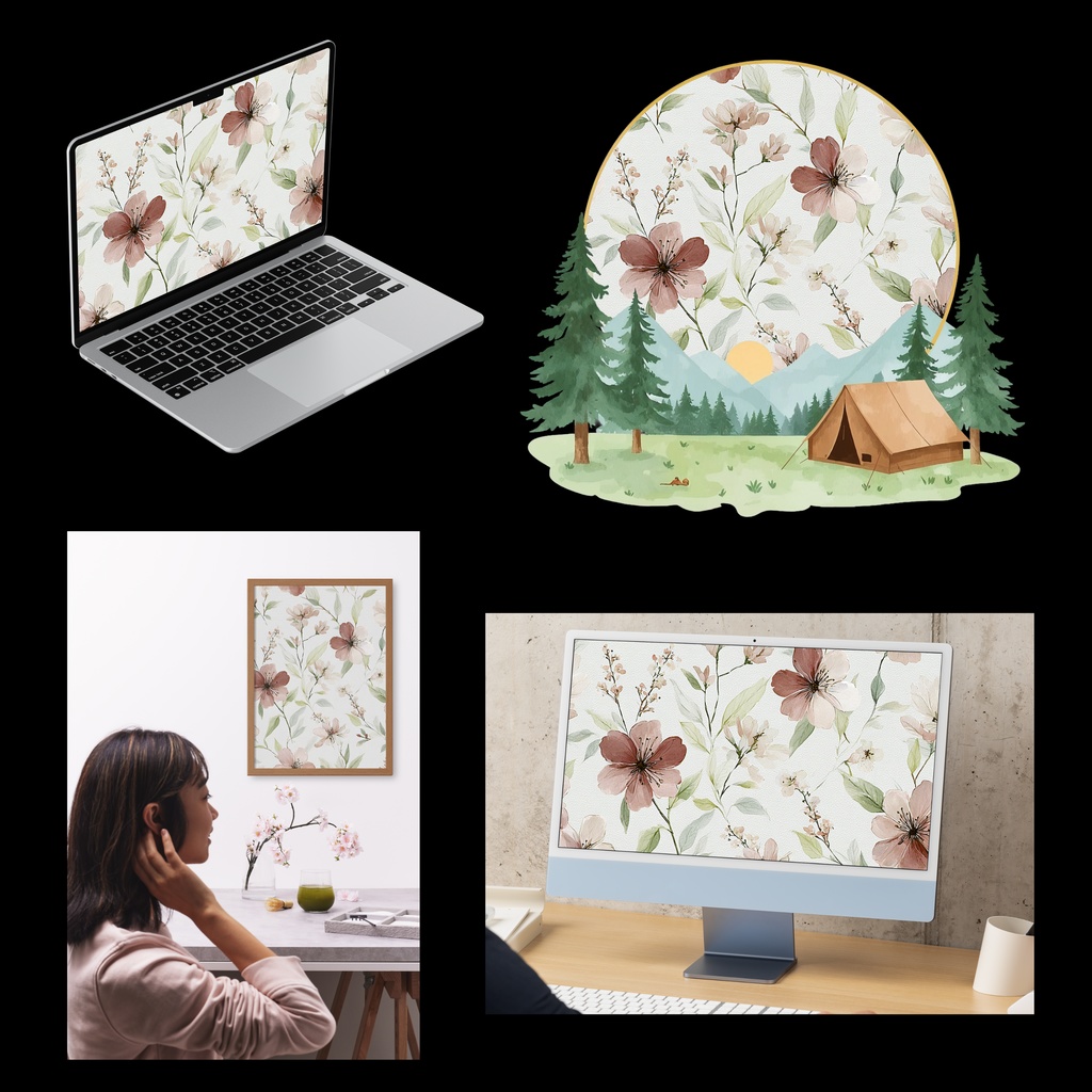 05_フラワーパターンテクスチャ背景素材|デジタル&印刷対応