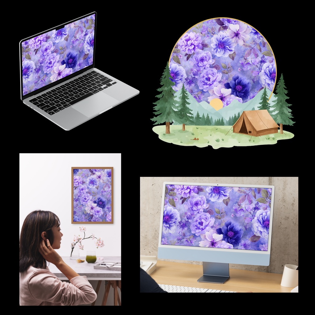 03_フラワーパターンテクスチャ背景素材|デジタル&印刷対応