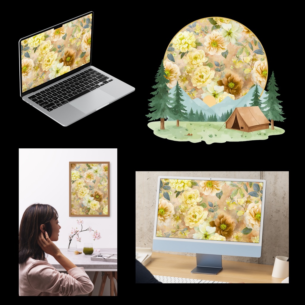 05_フラワーパターンテクスチャ背景素材|デジタル&印刷対応