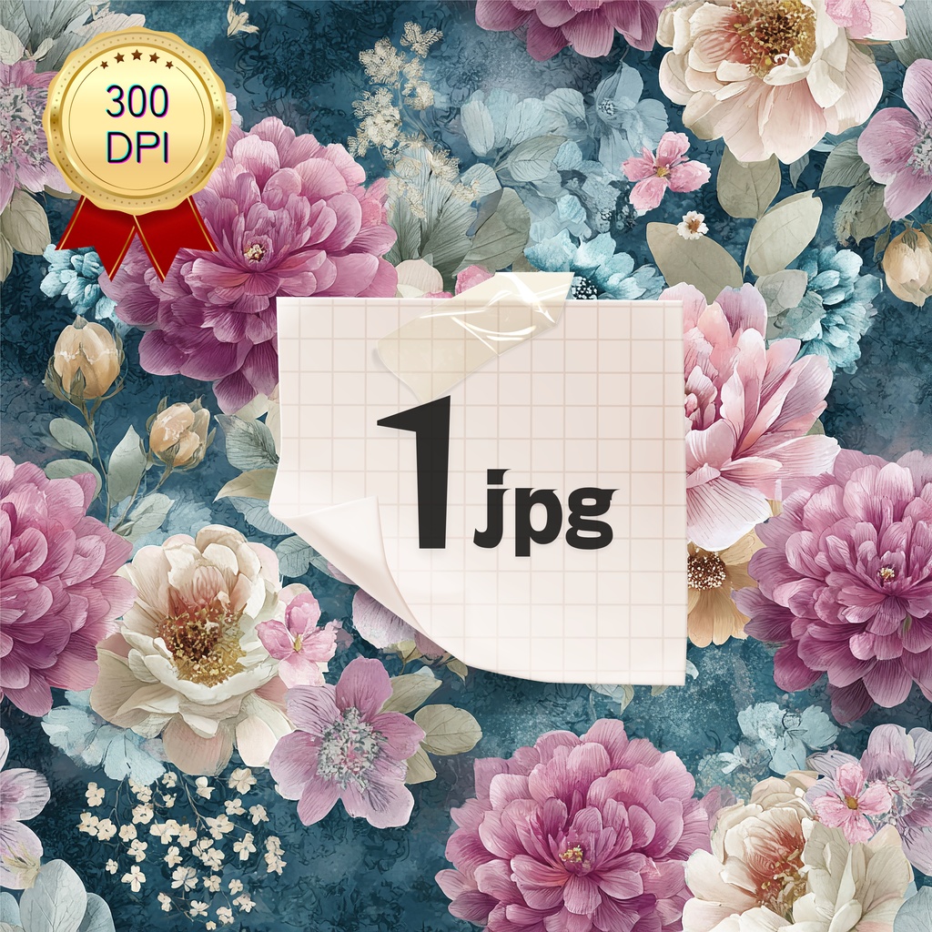  01_フラワーパターンテクスチャ背景素材｜デジタル＆印刷対応