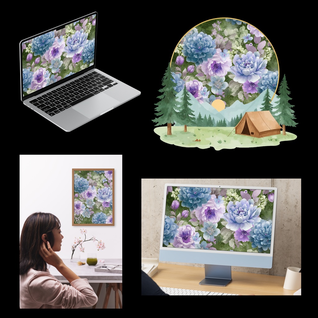 03_フラワーパターンテクスチャ背景素材|デジタル&印刷対応