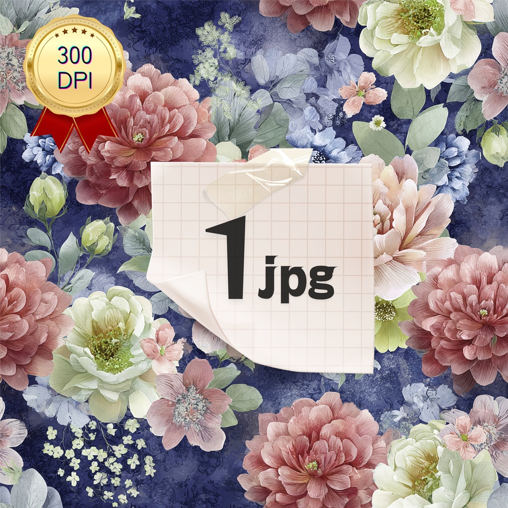  05_フラワーパターンテクスチャ背景素材｜デジタル＆印刷対応