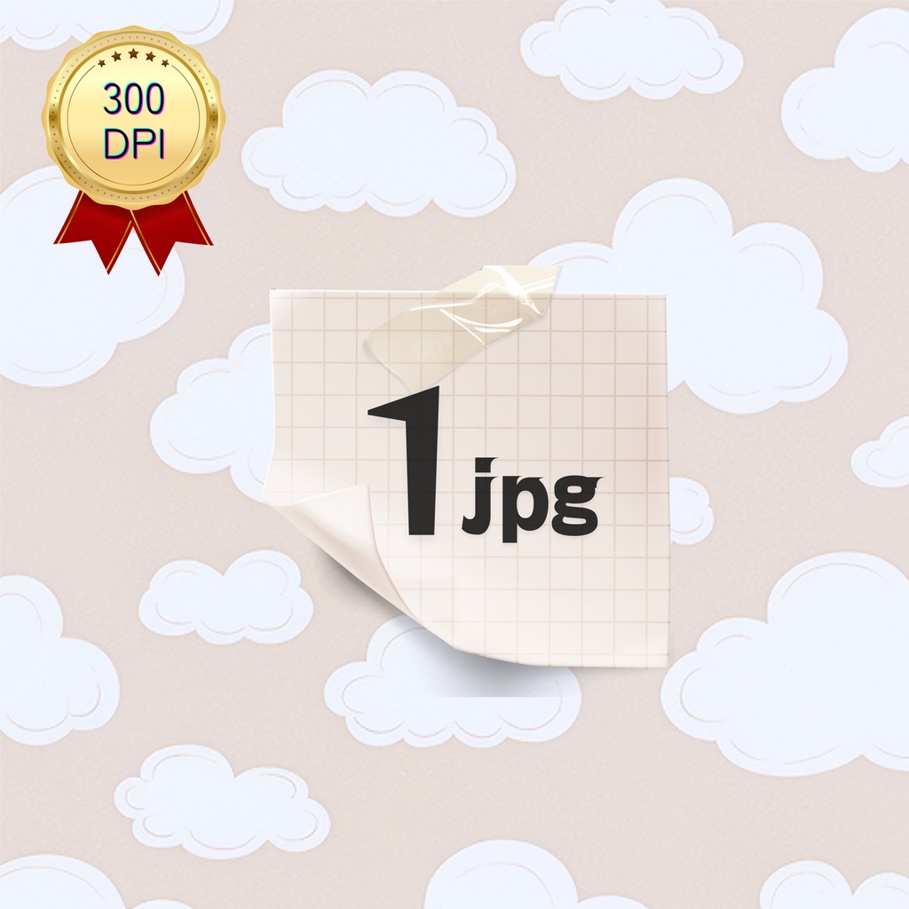 02_ふわふわ雲柄背景素材｜デジタル＆印刷対応