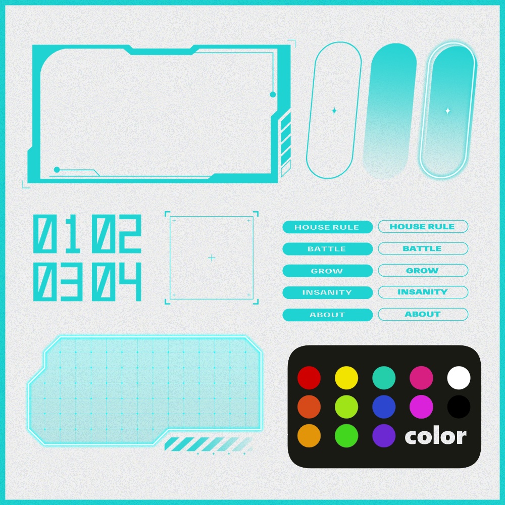 【無料あり】APNG付きサイバー風素材