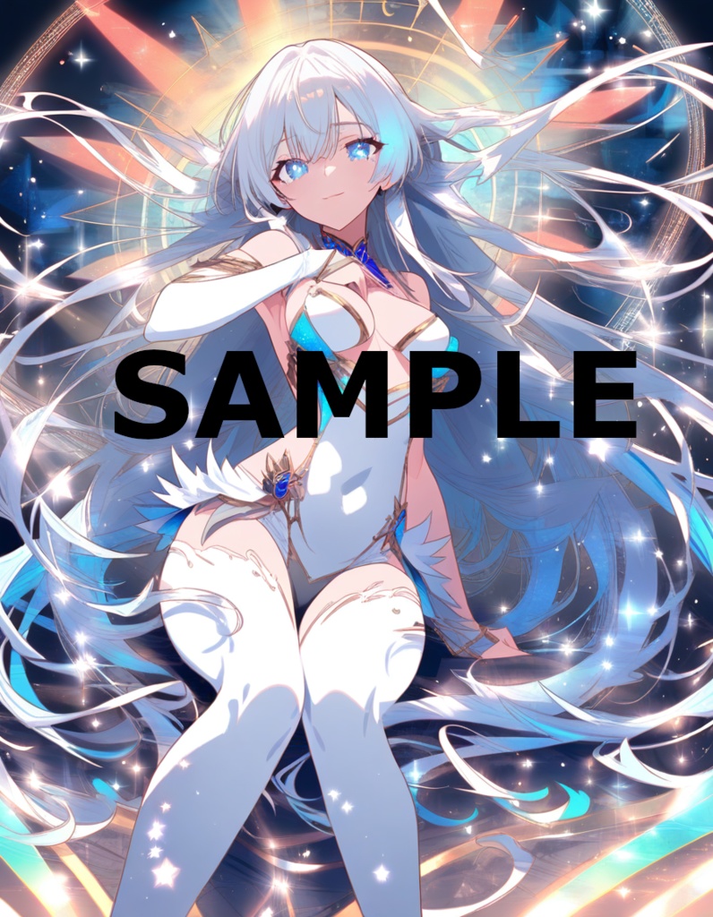 銀髪碧眼　オリジナル魔法使い・女神　女性キャラ壁紙セット　10枚【①②セット+おまけ6枚】