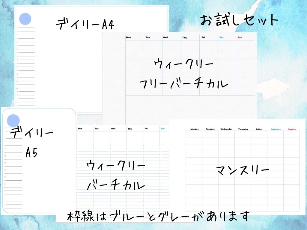 お試しセット　スケジュール