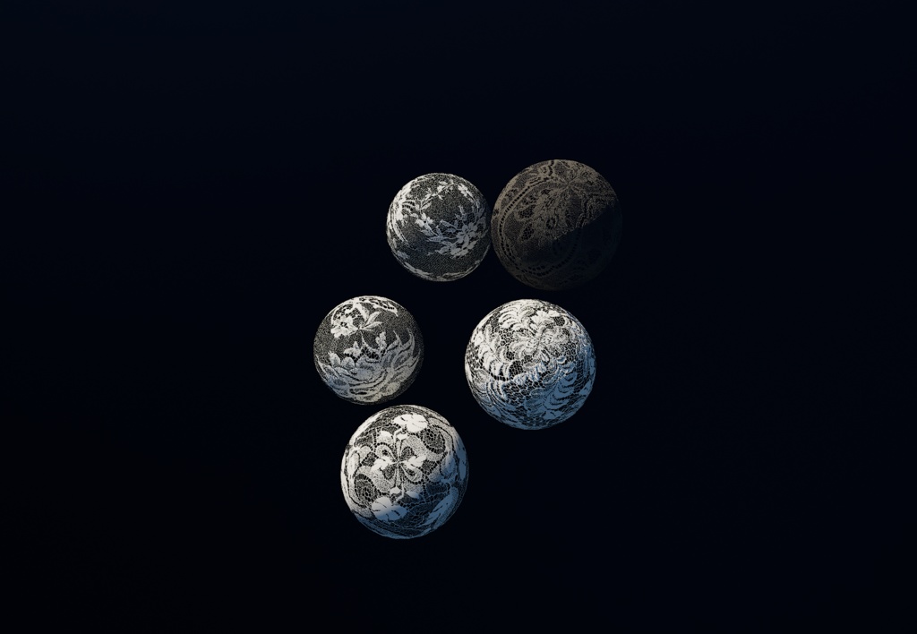 【5個種類セット】【41カラー】4K レーステクスチャ【セットA】 【5TexturePiece Set】4K Lace Fabric Textures