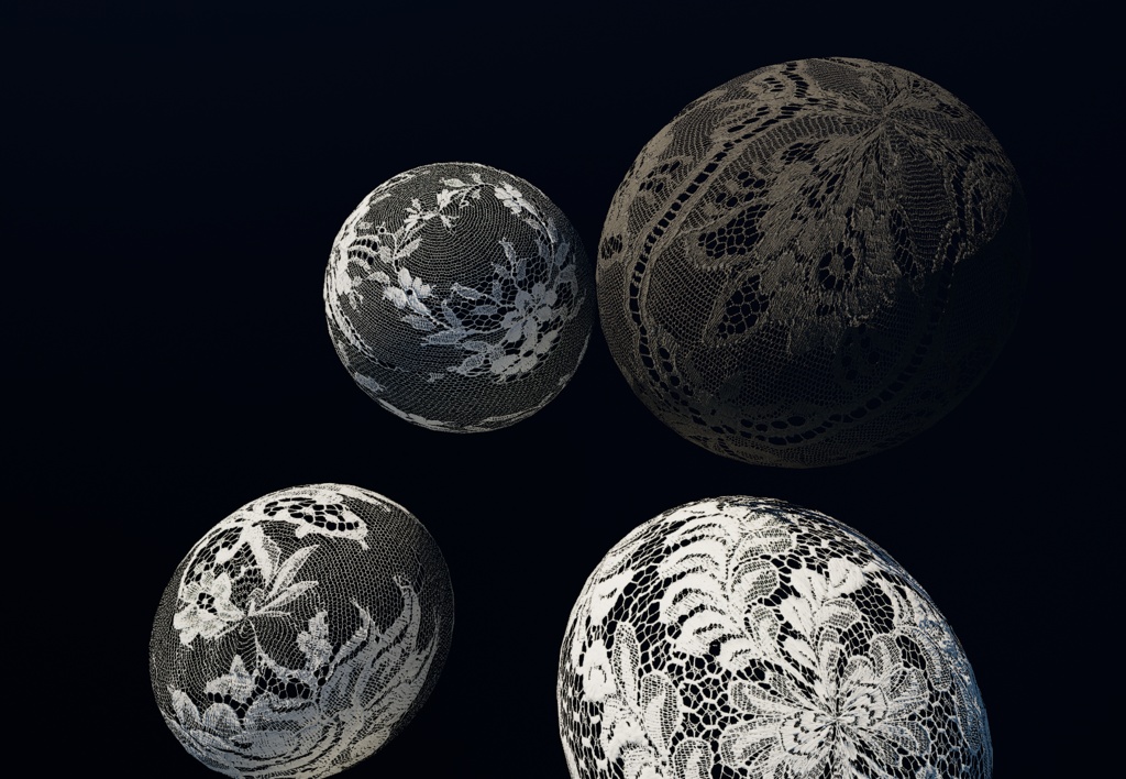 【5個種類セット】【41カラー】4K レーステクスチャ【セットA】 【5TexturePiece Set】4K Lace Fabric Textures