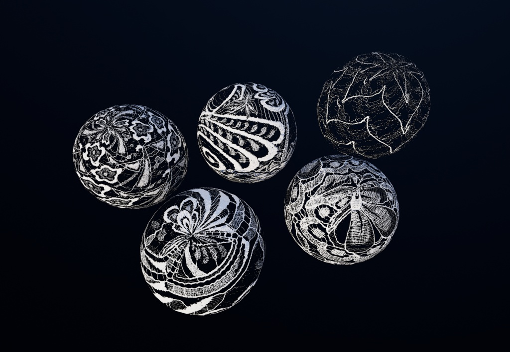 【5種類セット】4K レーステクスチャ【セットB】　【5-Piece Set】４K Lace Fabric Textures