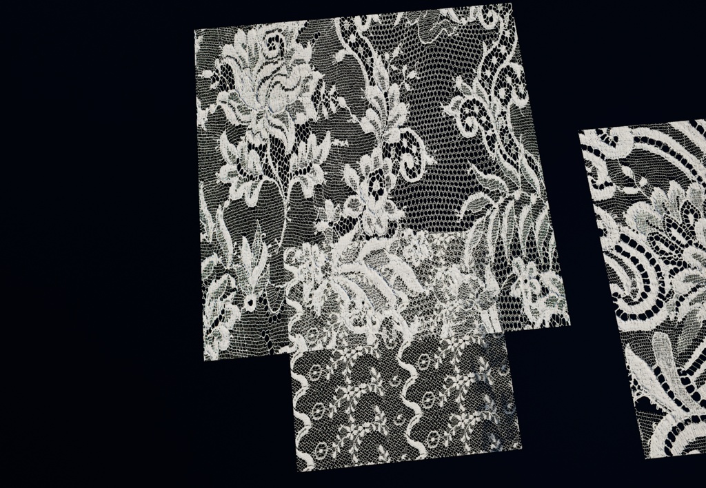 【5種類レースセット】4K レース テクスチャ【セットC】 【5-Piece Set】4K Lace Fabric Textures