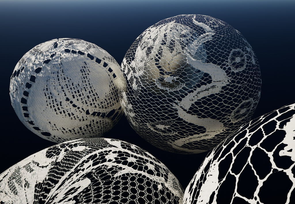 【5種類レースセット】4K レース テクスチャ【セットC】 【5-Piece Set】4K Lace Fabric Textures