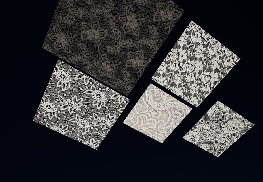 【5種類セット】4K レース テクスチャ【セットD】 【5-Piece Set】4K Lace Fabric Textures