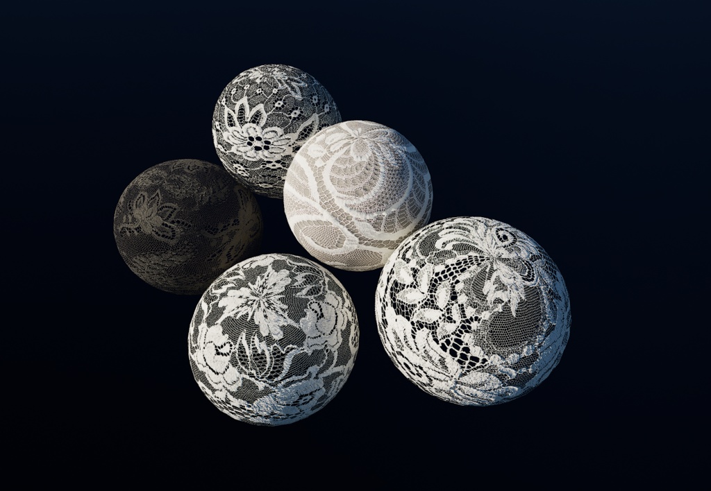 【5種類セット】4K レース テクスチャ【セットD】 【5-Piece Set】4K Lace Fabric Textures