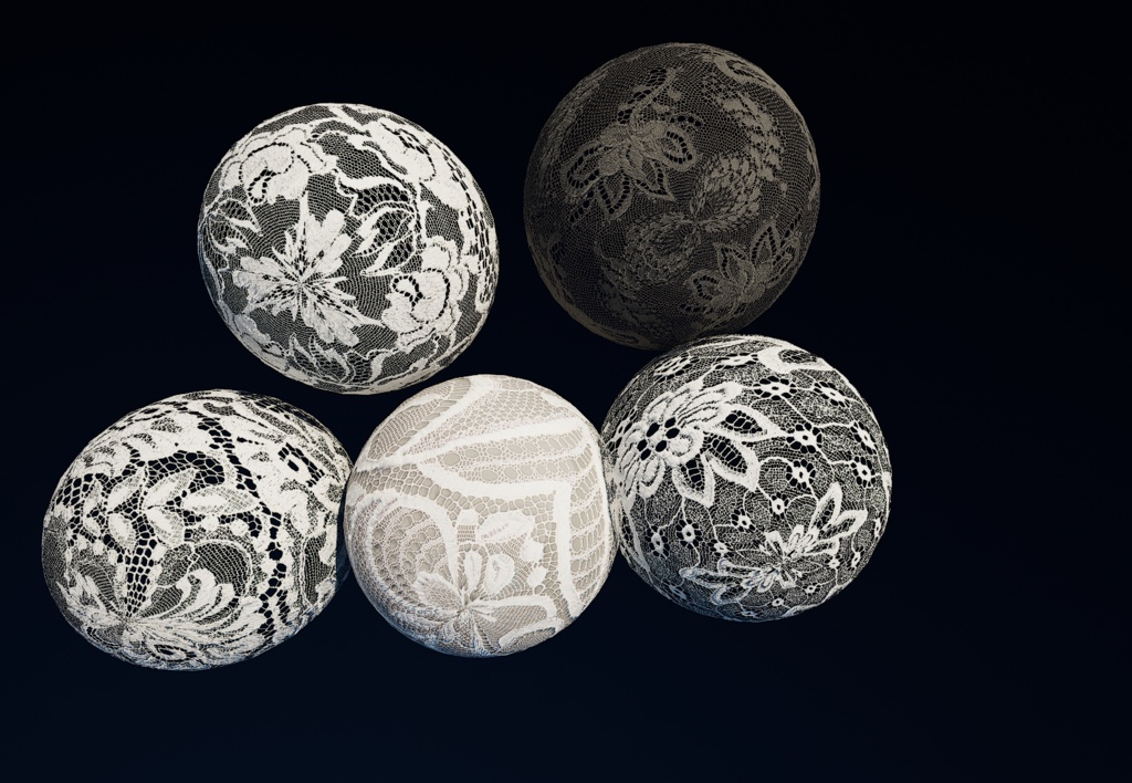 【5種類セット】4K レース テクスチャ【セットD】 【5-Piece Set】4K Lace Fabric Textures