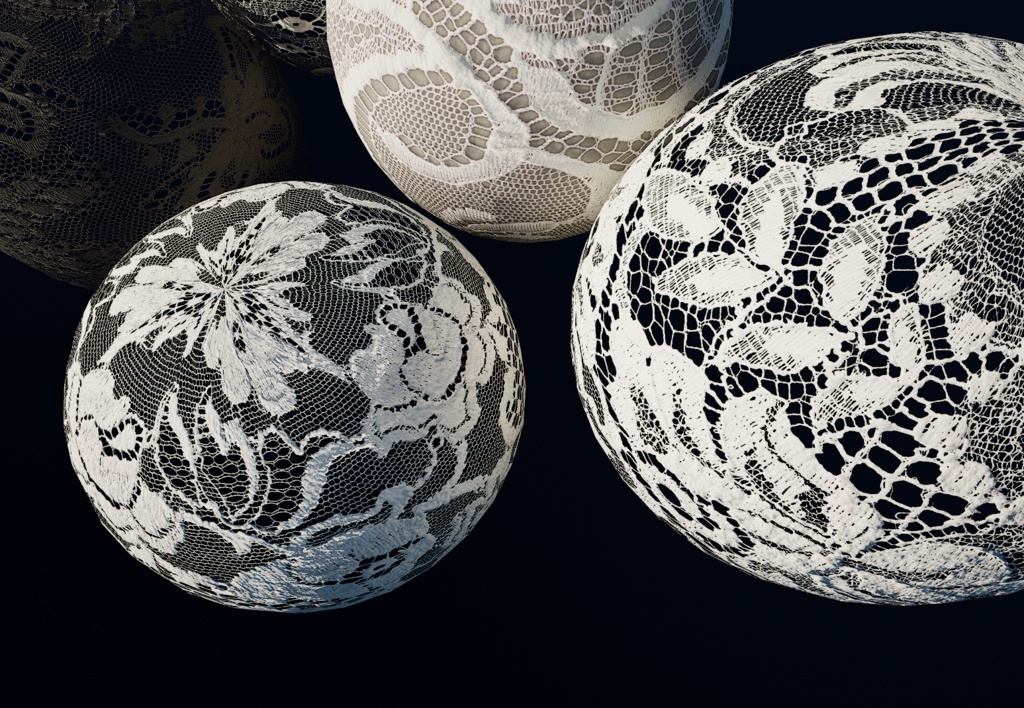 【5種類セット】4K レース テクスチャ【セットD】 【5-Piece Set】4K Lace Fabric Textures