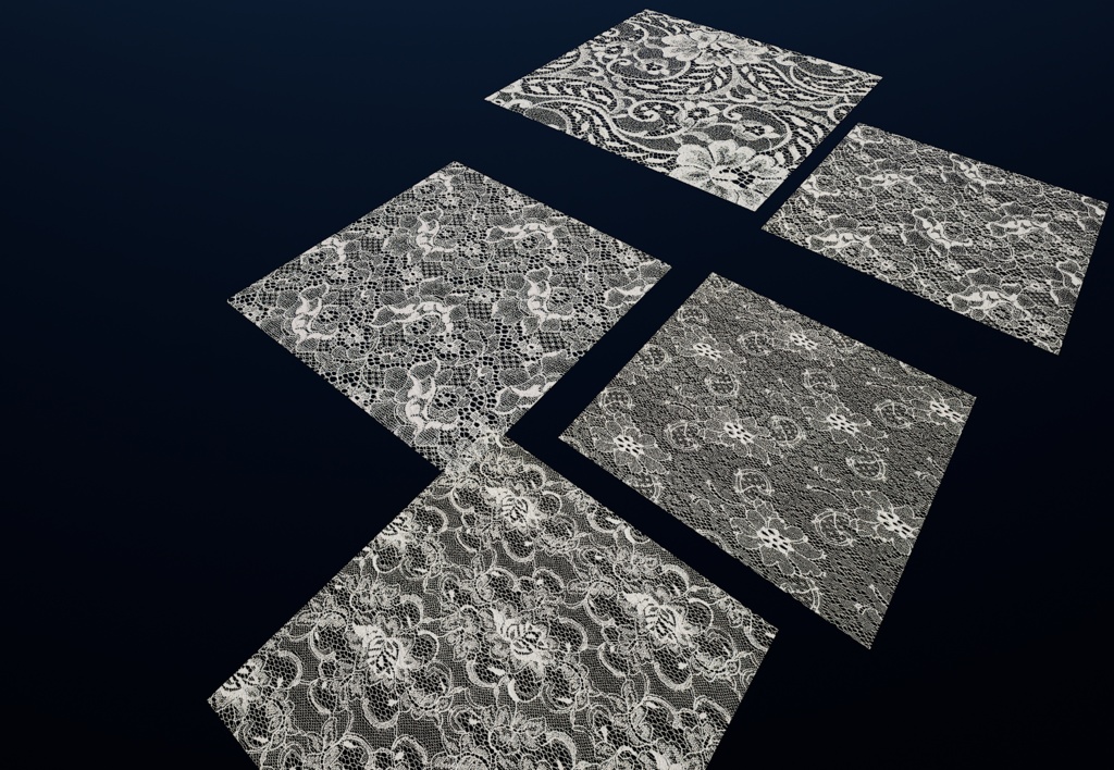 【5個セット】4K レーステクスチャ【セットE】【5-Piece Set】4K Lace Fabric Textures