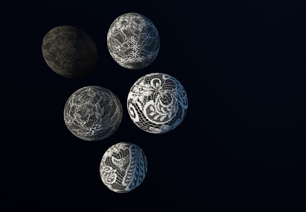 【5種類セット】4K レーステクスチャ【セットF】 【5-Piece Set】4K Lace Fabric PBR Textures