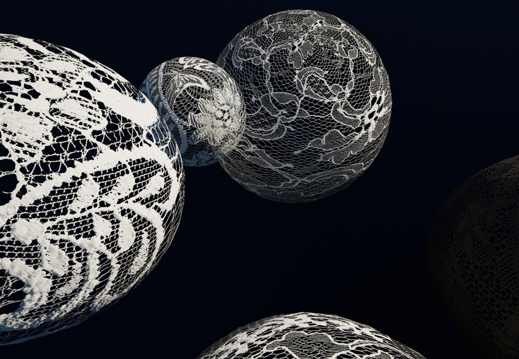 【5種類セット】4K レーステクスチャ【セットF】 【5-Piece Set】4K Lace Fabric PBR Textures