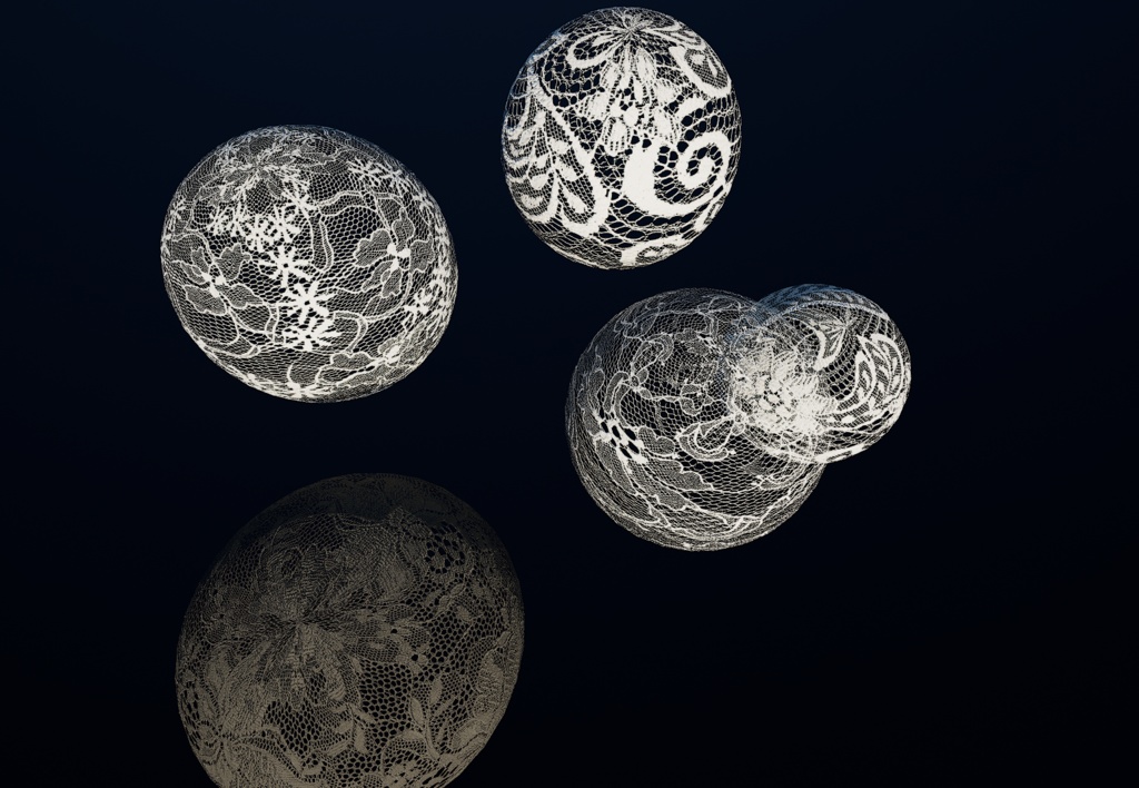 【5種類セット】4K レーステクスチャ【セットF】 【5-Piece Set】4K Lace Fabric PBR Textures