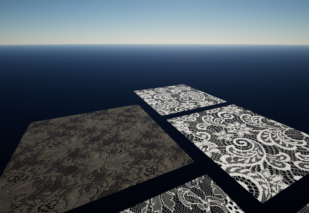 【5種類セット】4K レーステクスチャ【セットF】 【5-Piece Set】4K Lace Fabric PBR Textures