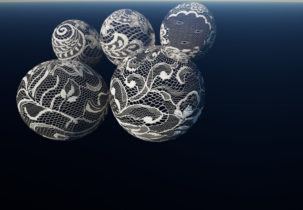 【5個セット】4K レースPBRテクスチャ【セットG】 【5-Piece Set】4K Lace Fabric PBR Textures