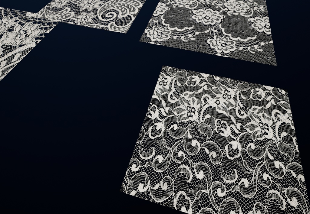 【5個セット】4K レースPBRテクスチャ【セットG】 【5-Piece Set】4K Lace Fabric PBR Textures