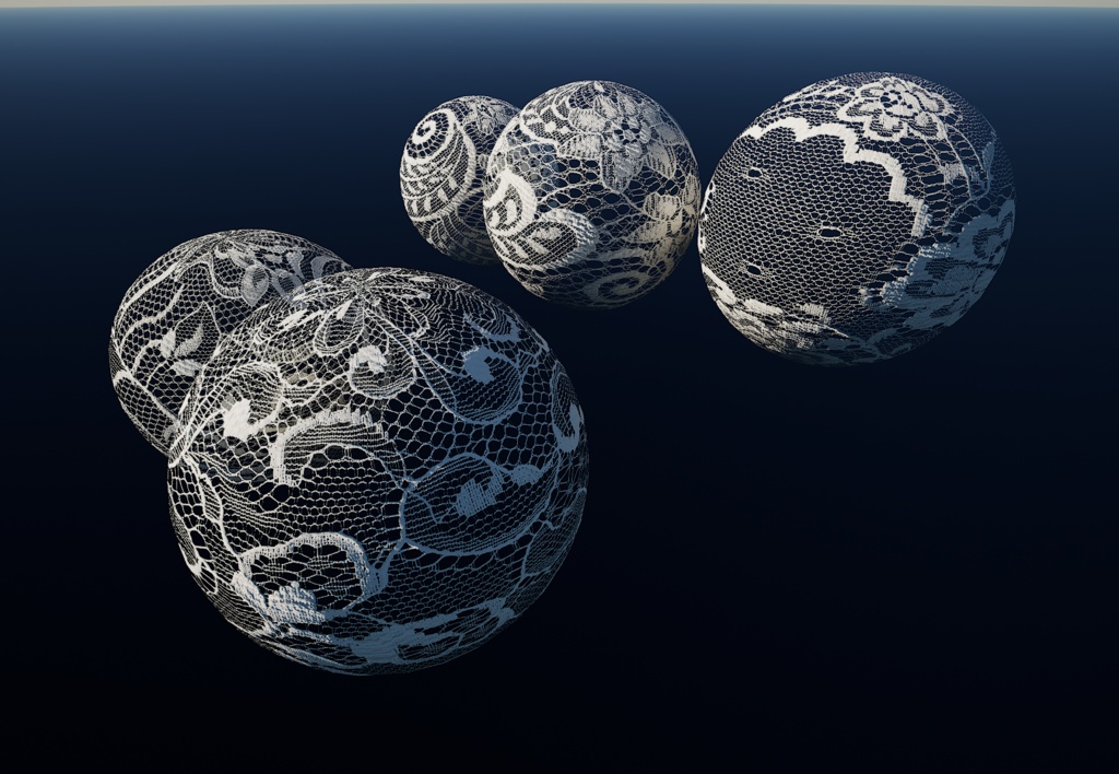 【5個セット】4K レースPBRテクスチャ【セットG】 【5-Piece Set】4K Lace Fabric PBR Textures