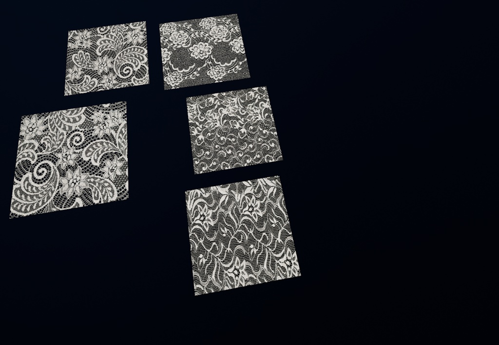 【5個セット】4K レースPBRテクスチャ【セットG】 【5-Piece Set】4K Lace Fabric PBR Textures