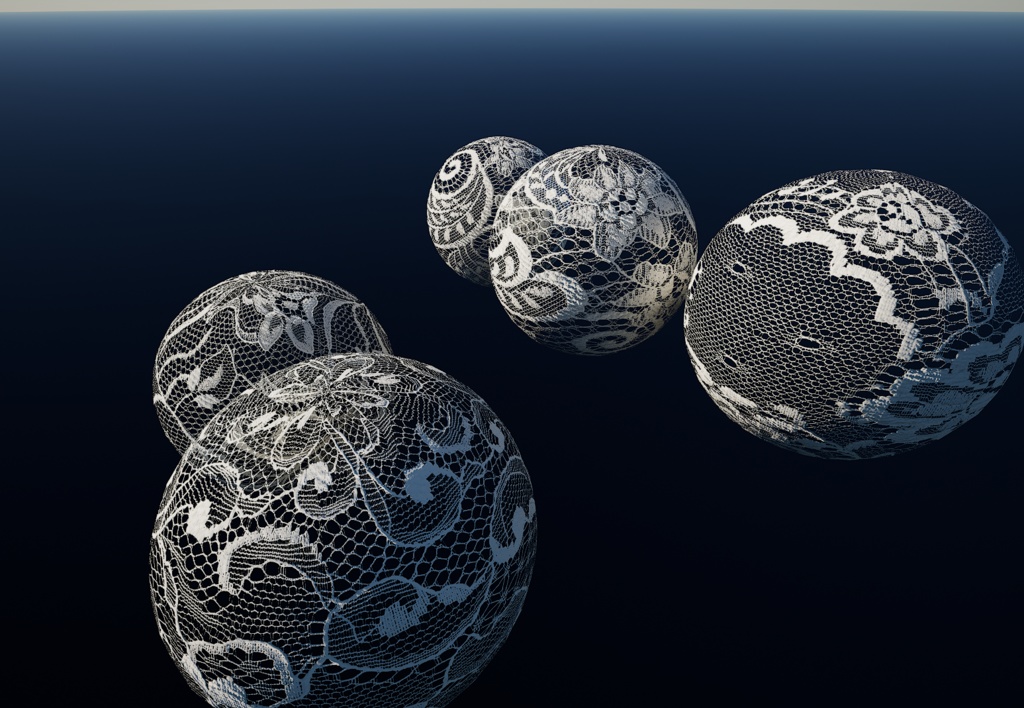 【5個セット】4K レースPBRテクスチャ【セットG】 【5-Piece Set】4K Lace Fabric PBR Textures