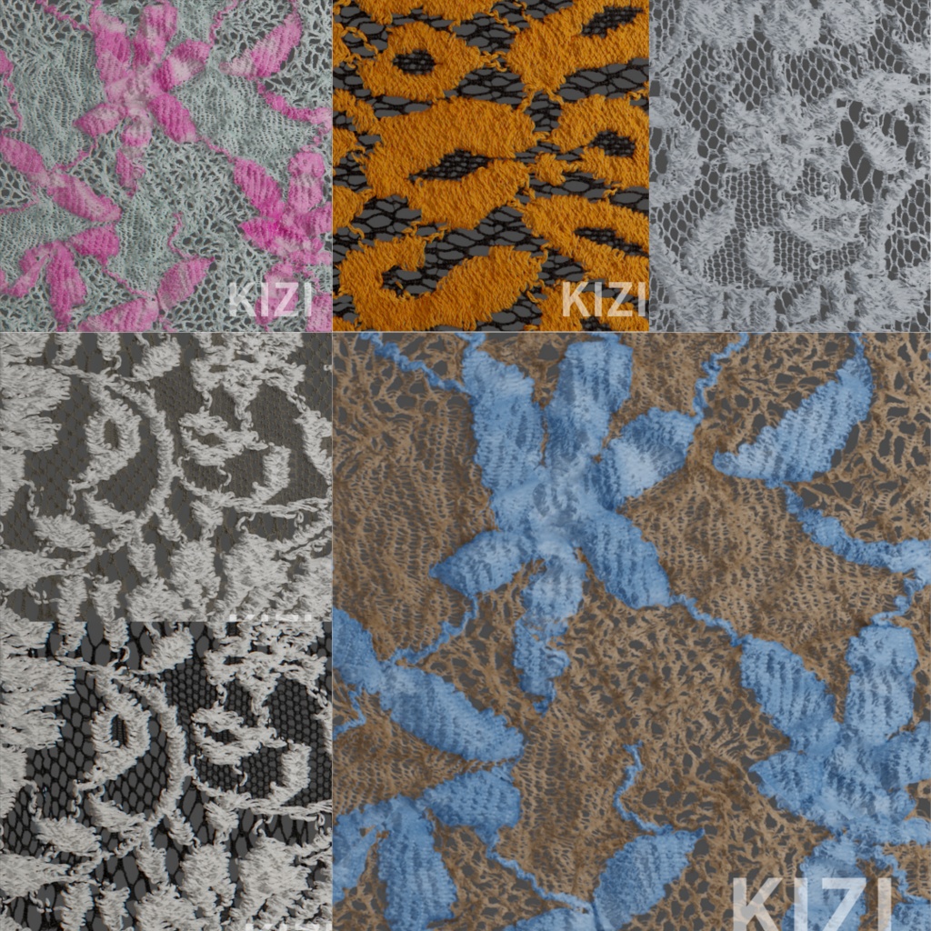 【5個でお得】1K Lace Fabric Textures【セットK】