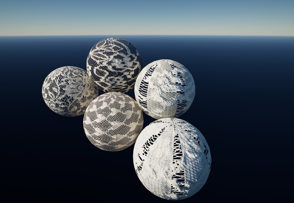 【5個セット】4KレースPBRテクスチャ【セットN】 【5-Piece Set】4K Lace Fabric Textures