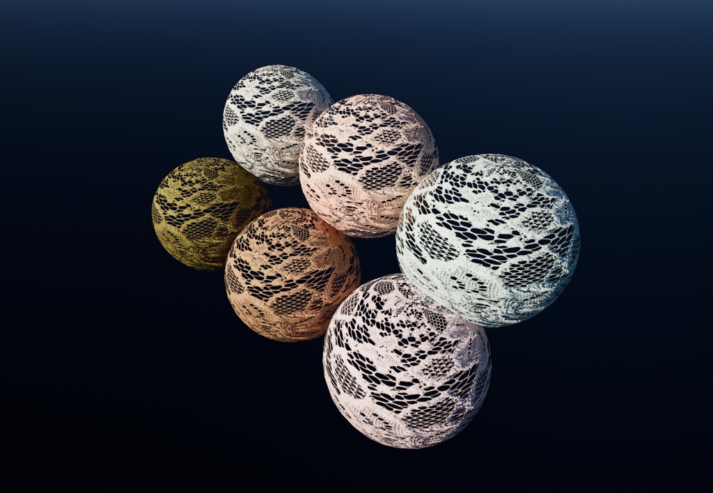4Kレーステクスチャ6カラーセット AAFR00023 4K LacePBRTexture6Colors available