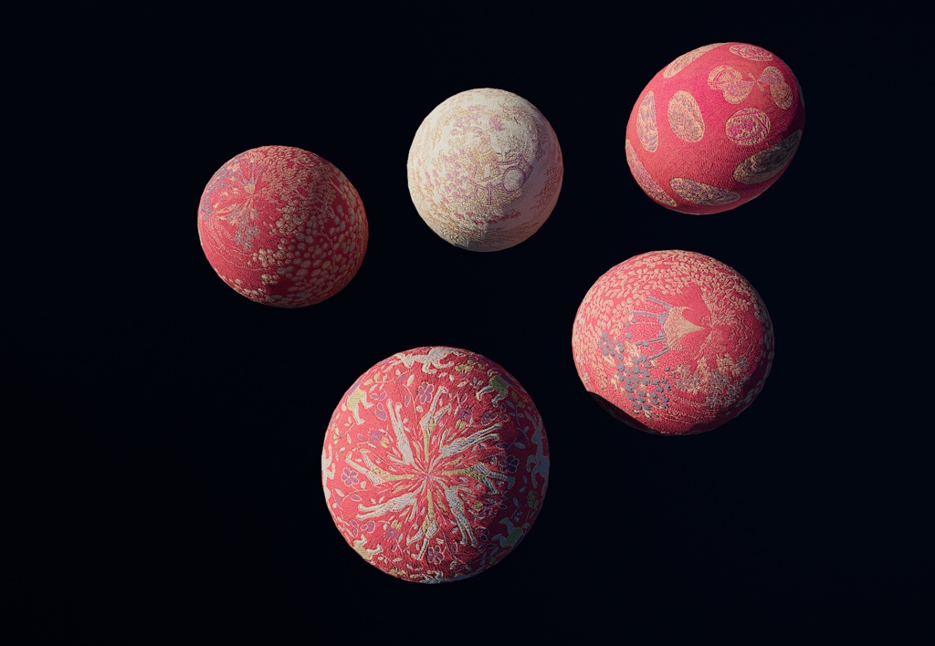 高解像度 チャイナテクスチャ5種類セット23color (AAAN00001~5) 4K Chine 5 pieces 23colorPBRTexture