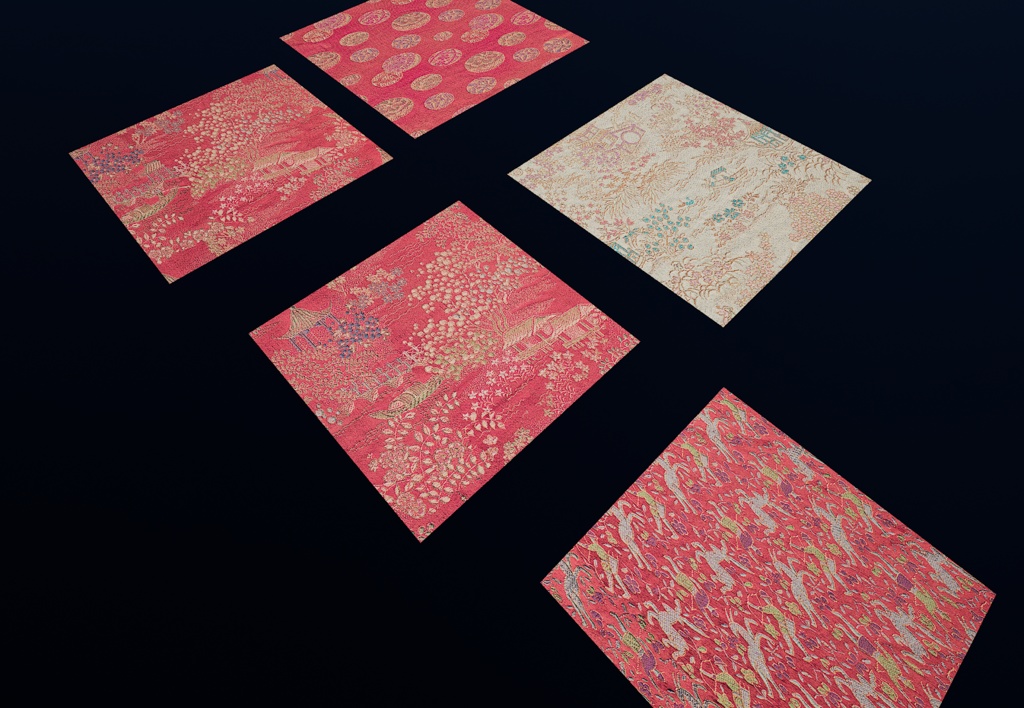 高解像度 チャイナテクスチャ5種類セット23color (AAAN00001~5) 4K Chine 5 pieces 23colorPBRTexture