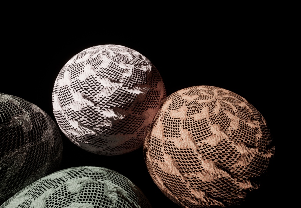 高解像度 ハート柄レースPBRテクスチャ8color付き(AFFR00007)High Solution 8colorPBRTexture