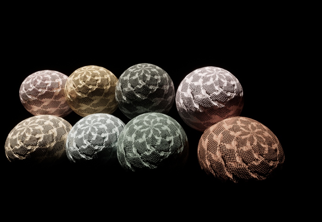 高解像度 ハート柄レースPBRテクスチャ8color付き(AFFR00007)High Solution 8colorPBRTexture