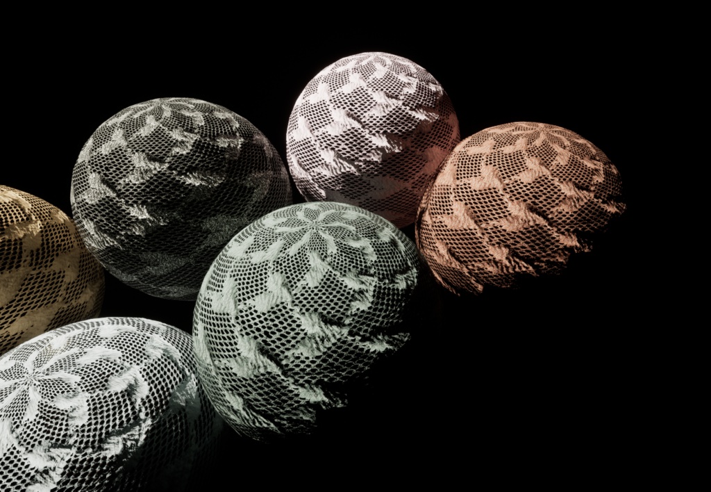 高解像度 ハート柄レースPBRテクスチャ8color付き(AFFR00007)High Solution 8colorPBRTexture