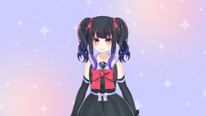 【商用利用可】黒赤基調病みツインテールちゃん【Live2Dモデル】