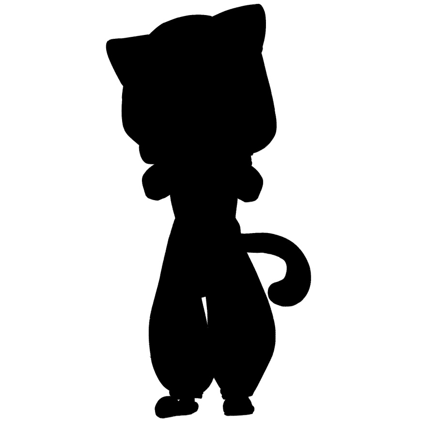 【無料あり】デフォルメ立ち絵素材 着ぐるみ猫パジャマ 白黒