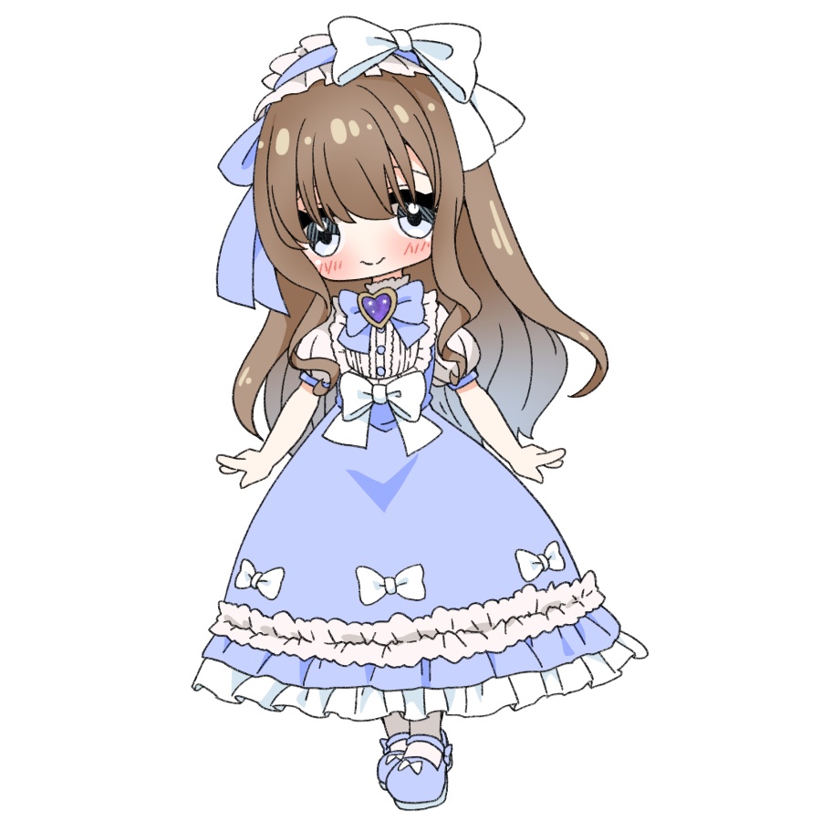 【無料あり】デフォルメ立ち絵素材 ロリータ 水色