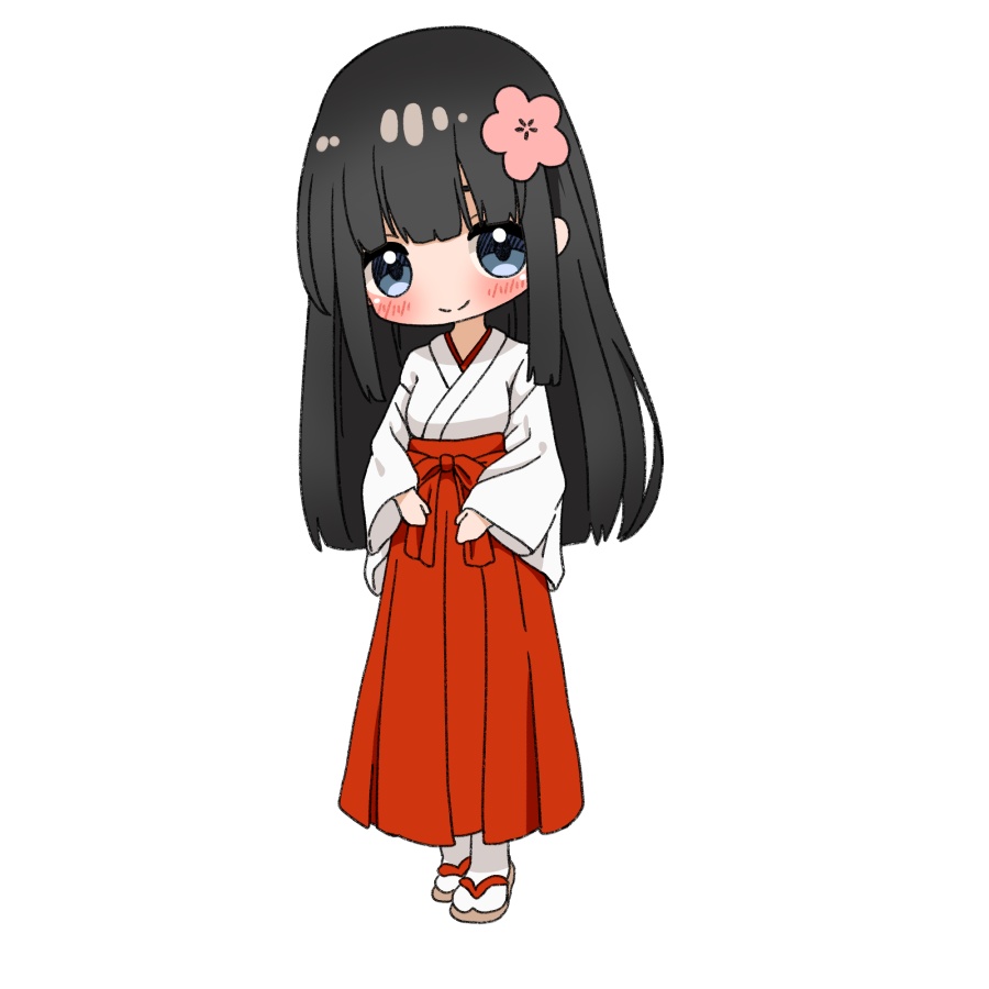 【無料あり】デフォルメ立ち絵素材 巫女